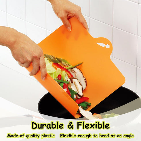 Cutting Boards for Kitchen, Flexible Plastic Cutting Board Mats with Food Icons, BPA-Free, Dishwasher Safe Cutting Mat for Meat, Fish, Fruit and V...