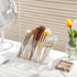 Yesesion Plastic Makeup Brush Holder for Desk, Clear Cosmetics Brushes Organizer with 5 Compartment, Storage Cup for Eyeliners, Facial Painting Ki...
