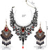 Choker Necklace Earrings Set for Halloween Punk Steampunk Costume Party Women Gothic Black Lace Necklace Vintage Lolita Victorian Halloween Choker...