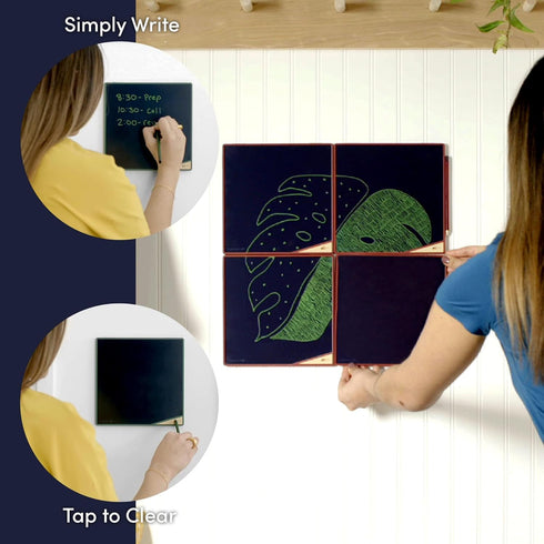 Boogie Board VersaTiles Authentic Memo Board for Home and Office, Whiteboard Alternative with 8.25x8.25” LCD Memo Board, Instant Erase, VersaPenci...