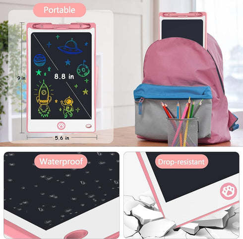 Hockvill LCD Writing Tablet for Kids 8.8 Inch, Kids Toys for Girls Boys Drawing Pad for 3 4 5 6 7 8 Year Old Kid, Toddler Drawing Doodle Board Tra...