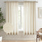 Melodieux Beige Semi Sheer Curtains 63 Inch Length for Bedroom Living Room, Farmhouse Linen Texture Light Filtering Home Office Shiny Sheer Drapes...
