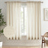 Melodieux Beige Semi Sheer Curtains 63 Inch Length for Bedroom Living Room, Farmhouse Linen Texture Light Filtering Home Office Shiny Sheer Drapes...