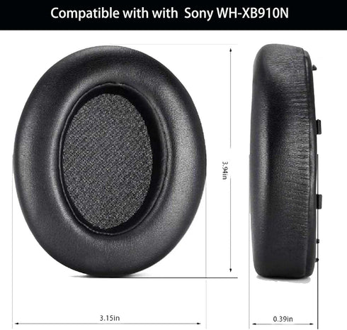 Replacement Ear Pad Cushions for Sony WH-XB910N / WHXB910N Wireless Bluetooth Extra Bass Noise Cancelling Headphones and Softer Protein Leather Me...