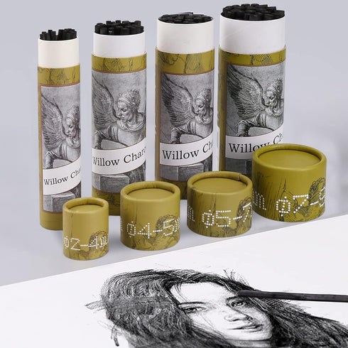LOONENG Willow Charcoal Sticks, Natural Willow Charcoal for Artists, Beginners or Kids of All Skill Levels, Great for Sketching, Drawing and Shadi...
