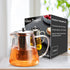 PARACITY Glass Teapot Stovetop 18.6 OZ, Borosilicate Clear Tea Kettle with Removable 18/8 Stainless Steel Infuser, Teapot Blooming and Loose Leaf ...