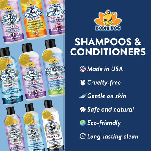 Bodhi Dog Oatmeal Shampoo & Conditioner | Naturally Deodorize Dogs, Cats & Pets with Organic Ingredients | Soothes and Moisturizes Dry, Itchy Skin...