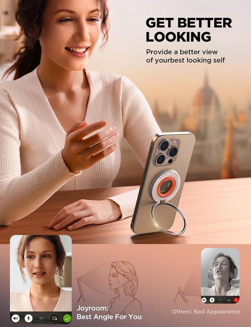 JOYROOM for Magsafe Phone Grip Holder Kickstand Magnetic Phone Ring Holder Stand for Magsafe Phone Ring Camera Snap for iPhone 15 14 13 12/Pro/Max...