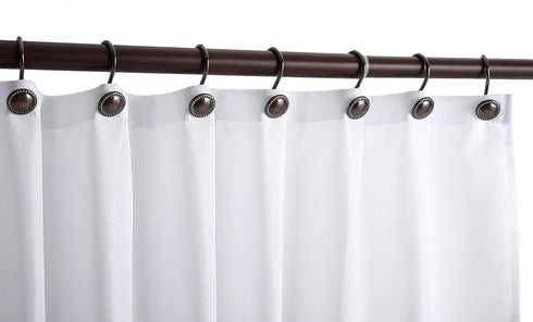 CHICTIE Bronze Shower Curtain Hooks,Oil Rubbed Decorative Shower Rings,Set of 12 Rust Resistant Shower Hooks Hangers for Bathroom Curtains Rods(Oi...