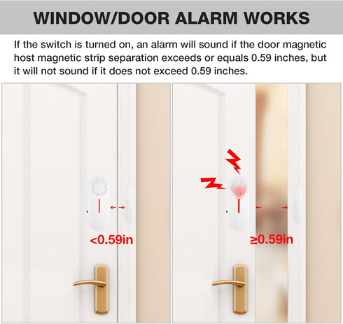 Door Window Alarm, 110DB Door Alarms for Kids Safety, Wireless Sensor Door Window Burglar Alarm-Window Pool Alarms for Home (2 Pack)...