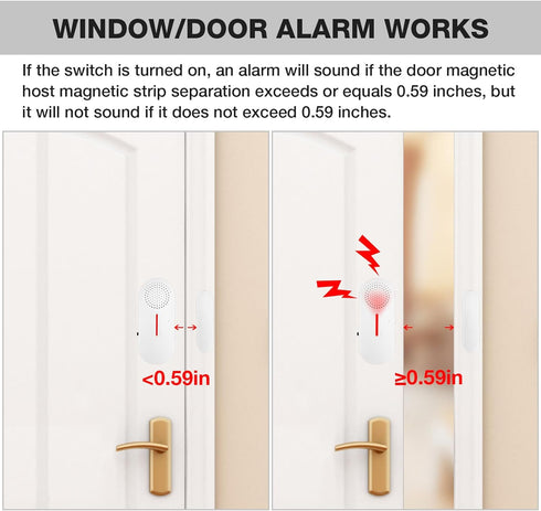 Door Window Alarm, 110DB Door Alarms for Kids Safety, Wireless Sensor Door Window Burglar Alarm-Window Pool Alarms for Home (6 Pack)...