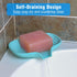 3 Pack Silicone Soap Dish with Drain, Bar Soap Holder for Shower/Bathroom, Self Draining Waterfall Soap Tray/Saver for Kitchen, Keep Soap Dry, Eas...