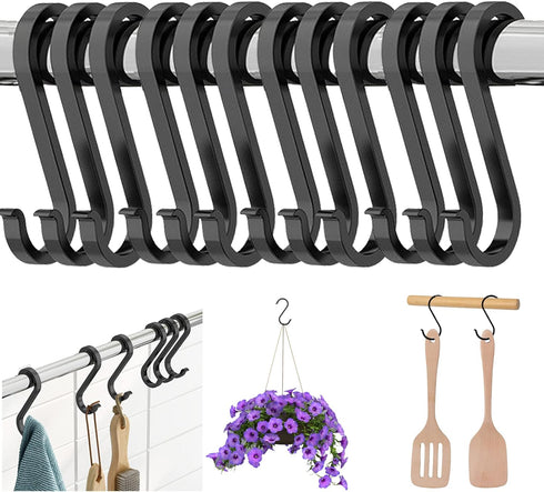 15Pcs S Shaped Hooks Matte Finish S Hooks Aluminum Heavy Duty S Hooks for Hanging Plants Coffee Cups Pots and Pans Clothes in Kitchen Bathroom Wor...