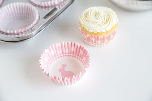 Fox Run Gingham Bunny Paper Muffin and Cupcake Liners, Set of 50 Standard Size Wrappers...
