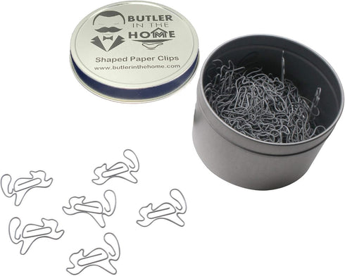 100 Count Squirrel Shaped Paper Clips Great for Paper Clip Collectors or Office Gift - Comes in Round Tin with Lid and Gift Box (Gray)...