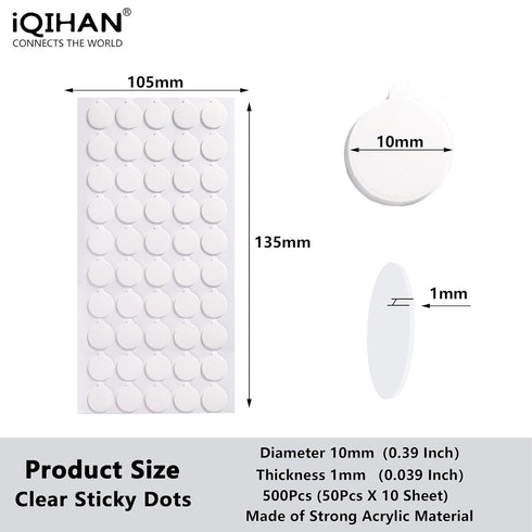Adhesive Stick dots Double Sided Mounting Putty Stick Tack for Wall Hanging Crafts Balloons Festival Party Decorations, Clean Removable...