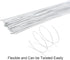 Cinvo 22 Gauge Stem Wire - 100 Counts Floral Paper Wrapped Wire - 14 Inch for Flower Arrangements - DIY Bouquet Handcrafts (White)...