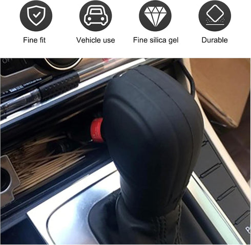 2 PCS Car Gear Shift Knob Cover, Anti-Slip Waterproof Soft Vehicle Handbrake Shifter Cover, Universal Automotive Interior Shifter Protector Replac...