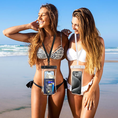 2 PCs Waterproof Phone Pouch, Clear Waterproof Phone Case for iPhone 15 Pro Max 14 13 12 11 Plus Samsung Up to 6.9'', 3D IPX8 Water Proof Cellphon...