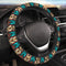 Native American Women Steering Wheel Cover, White Neoprene Universal 15 Inch Steering Wheel Protector Elastic Comfortable Car Accessories Decorati...