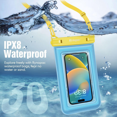 Waterproof Phone Pouch Floating - 8.5in Waterproof Phone Case for Beach Travel Must Haves, 2 Pack Underwater Cell Phone Holder with Lanyard for iP...