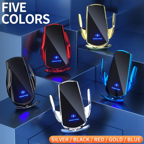 Wireless Car Charger Automotive Electric Induction 15W Wireless Charger Car Vent Mount Bracket Fast Charging Auto-Clamping Car Phone Holder Mount ...