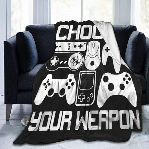 Your Weapon Gamer Gaming Gifts Blankets Ultra Soft Flannel Throw Blankets for Living Room Decor Bedroom Couch Sofa Chair Office Car 50"x40"...