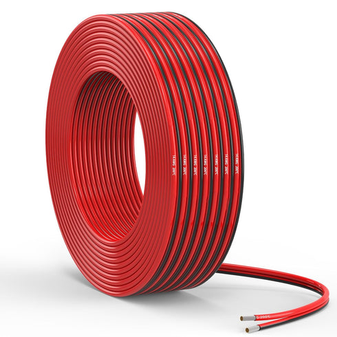 14 Gauge 2 Conductor 15FT Red Black Silicone Parallel Oxygen Free Tinned Copper Electrical Wire for LED Strips Lamps Lighting Automotive 14/2-15FT...
