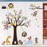 LiveGallery Cartoon Animals Wall Decals Removable Tree Wall Stickers DIY Owls Wall Art Cute Monkey Elephant Giraffe Wall Decal for Kids Boys Child...