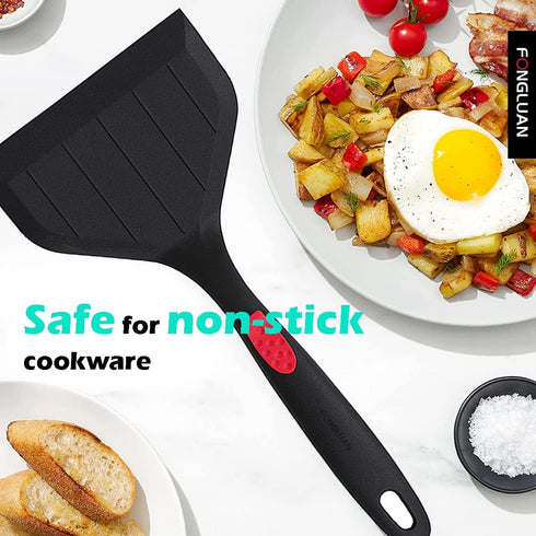Silicone Wide Turner/Spatula Kitchen Spatulas Nonstick Cookware for Cooking & Serving Heat-Resistant BPA Free Cooking Utensils...