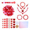 Urwomin 249 Pieces Valentine's Day Beads Jewelry Making for Necklace Bracelet Love Heart Charms Rhinestone Red Beads Assortments for Women Girls D...