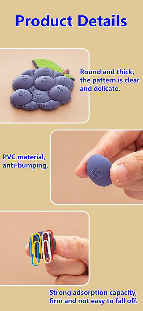Fruit Magnetic Refrigerator Sticker, Creative Particle Magnetic Sticker (Blueberry, 2 Pcs)......