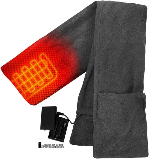 ActionHeat AA Battery Heated Scarf for Neck Heating, Polyester Fleece wrap with Pockets...