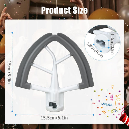 Tilt-Head Flex Edge Beater for KitchenAid 4.5-5 Quart Bowl Stand Mixer Attachment Flat Beater Paddle Mixer Accessory with Silicone Edges Scraper...
