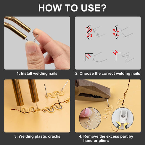 1200PCS Plastic Welding Hot Staples, Plastic Welding Kit for Repair Car Machine Dashboards Lamp Holders Daily Plastics Supplies Plastics Rings...