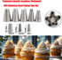 5 Pack Extra Large Piping Nozzles, 1B 1C 1E 1M 2D# Seamless Stainless Steel Piping Icing Tips for Cupcakes...