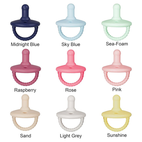 Sweet Child Pacifiers 0-18 Months, Set of 6 Ultra-Light Silicone Binkies with Collapsible Handle & 3 Air Holes for Added Safety, Best Newborn Paci...