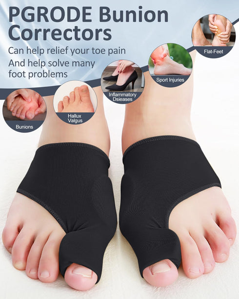2 Pcs Bunion Corrector for Women Men Bunion Pain Relief, Big Toe Straighteners, Breathable Bunion Correction Socks with Built-in Gel Pad, Big Toe ...