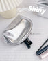 Small Makeup Bag?Cosmetic Bags for Women?Silver Leather Makeup Pouch...