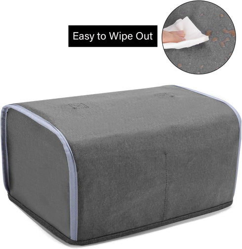 Yarwo 4 Slice Toaster Cover with Pockets and Top Handle, Nylon Toaster Cover Fits for Most 4 Slice Long Slot Toasters, Gray with Arrow...