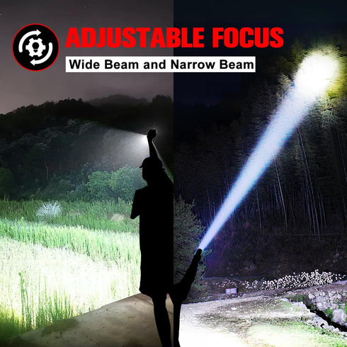 Tactical Flashlights High Lumens 4 Pack, Bright 2000 Lumens Zoomable LED Flashlight, Water Resistant Portable Pocket Flash Light for Home, Emergen...