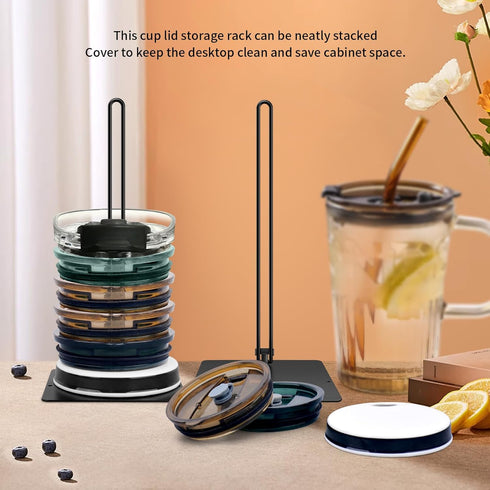 3PC Stacking Tumbler Lid Organizer - Space-Saving Design - Holds up to 30 Lids - Lid Organizer for YETI - Cup Lid Organizer - Lid Holder for Cups ...