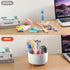 Desk Pencil Pen Holder, 5 Slots 360°Degree Rotating Pencil Pen Organizers for Desk, Desktop Storage Stationery Supplies Organizer, Cute Pencil Cup...