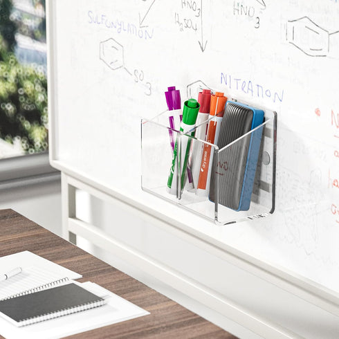 MaxGear Magnetic Dry Erase Marker Holder, Acrylic Magnetic Pen Holder for Fridge Accessories, Magnet Marker Holder for Whiteboard, Wall, Locker Or...