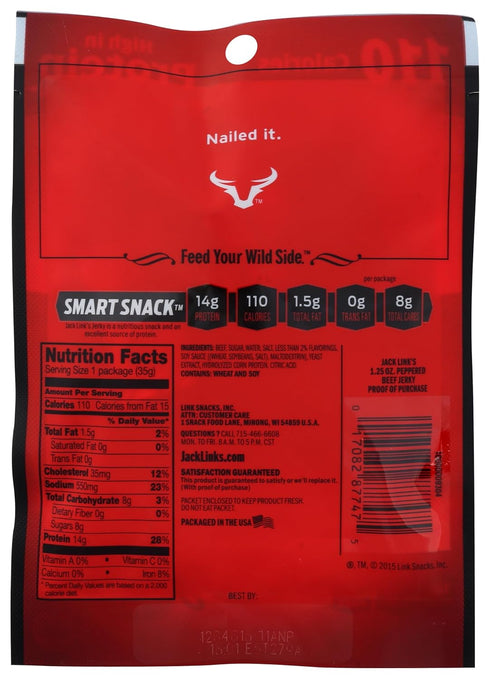 JACK LINKS 10000008421 1.25 oz Pepp Beef Jerky...