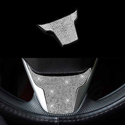 Steering Wheel Bling Crystal Accessory Interior Stickers Compatible with Honda Civic CR V...