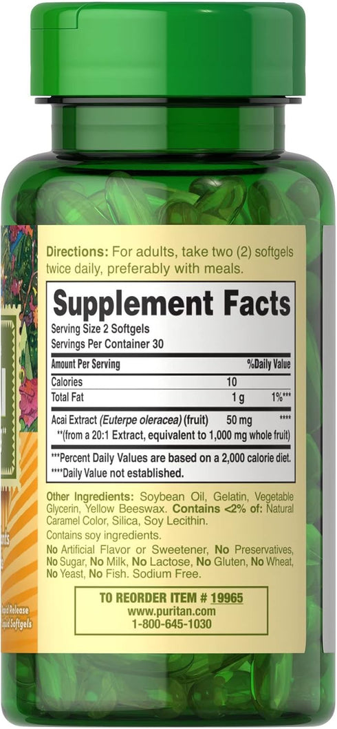 Puritan's Pride Acai 1000 mg...