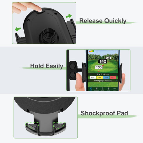 10L0L Golf Cart Phone Holder iPhone Caddy Mount Fits Yamaha EZGO TXT RXV Club Car w/ 0.75"-1.25" Square Tube Stand Bracket...