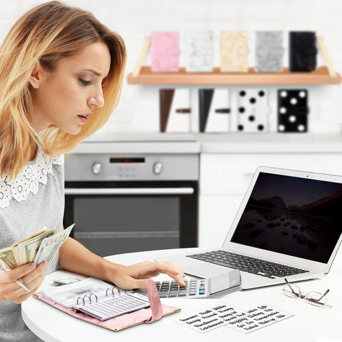 Onlyesh Budget Binder, Cash Envelopes for Budgeting, Money Organizer for Cash, 28Pcs Budget Binder with Cash Envelopes, Marble 6-Ring Money Saving...