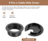 uxcell Cable Hole Cover, 2Pcs 38mm/1-1/2inch ABS Desk Cable Wire Cord Grommet Hole Cover for Office Computer Desk Wire Organizer, Black...